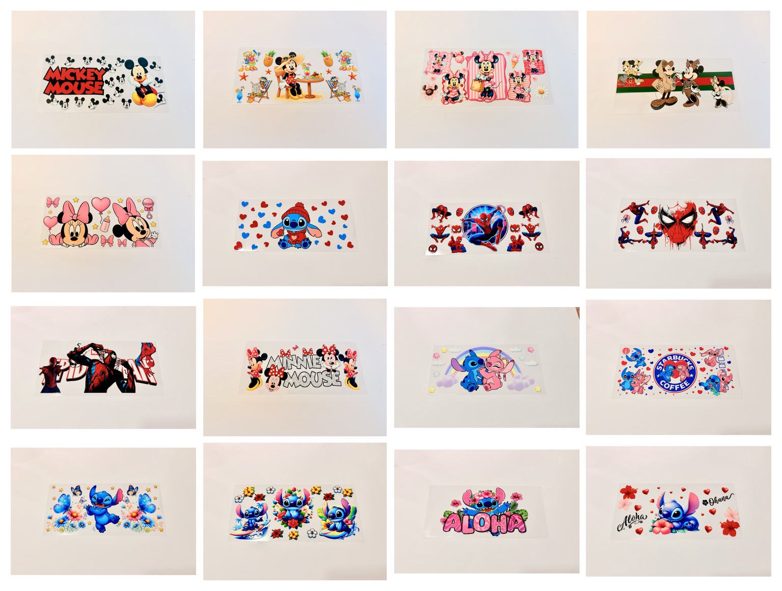 Collage of colorful custom character designs available from Emisa Boutique